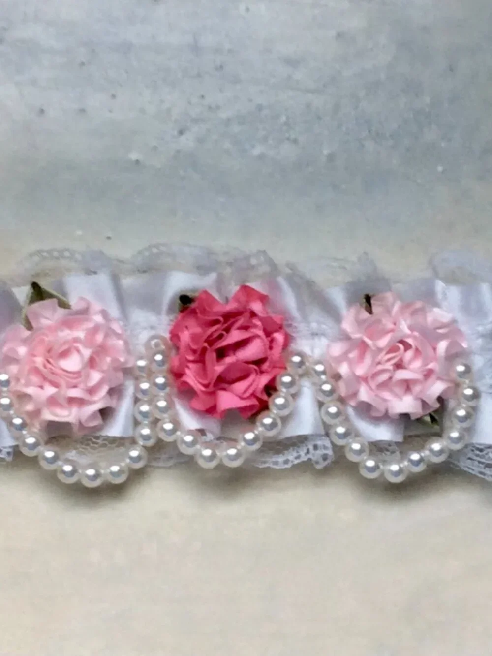 Fancy Bling Crystals, Pearls & Lace Pet Jewelry/Collar + FREE Pink LEASH